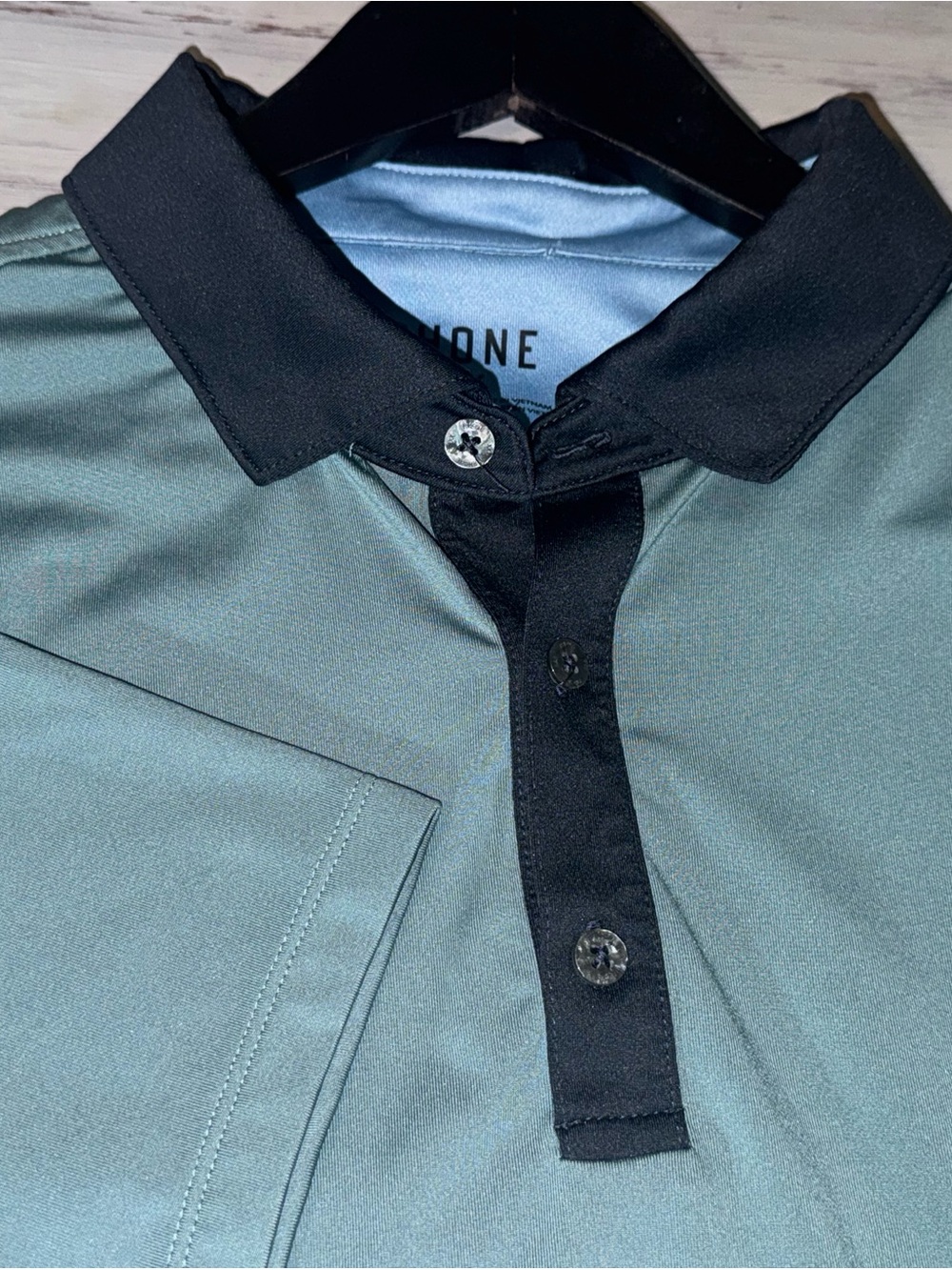 Rhone Men’s L Golf Sport Polo Blue Green Black Performance